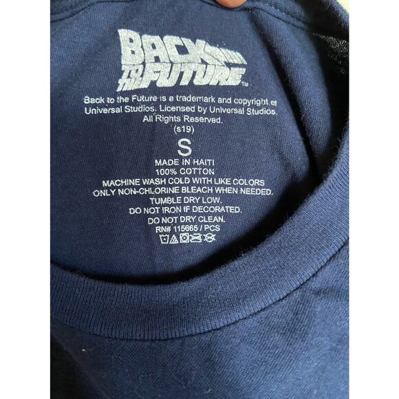 Back to the Future Womens Tee Size Small Logo Navy Blue Unisex Shirt T-Shirt Top - Picture 3 of 3